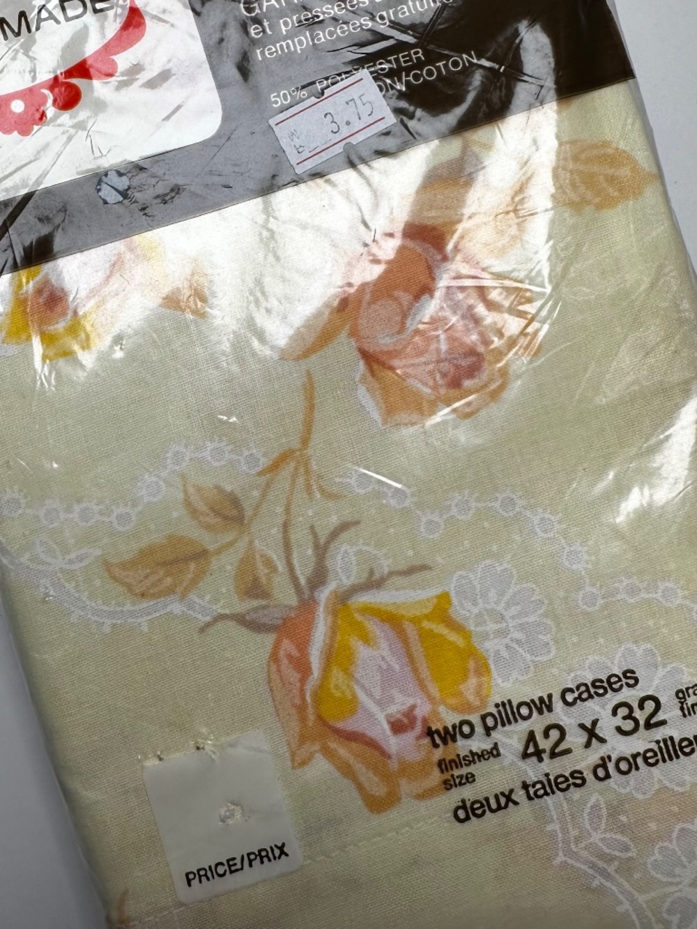 Vintage Tex-Made Truprest Double Fitted Sheet + 2 Pillowcases Floral NOS - Picture 8 of 11